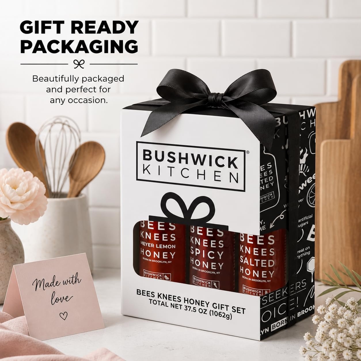 image:imageBees Knees Spicy Honey Wildflower Hot Honey with a Habanero Kick Sweet Heat Hot Sauce for Pizza Biscuits amp Charcuterie Gluten Free Paleo Friendly Foodie Gifts Spicy Gift for Him 125ozHoney Gift Set Sampler