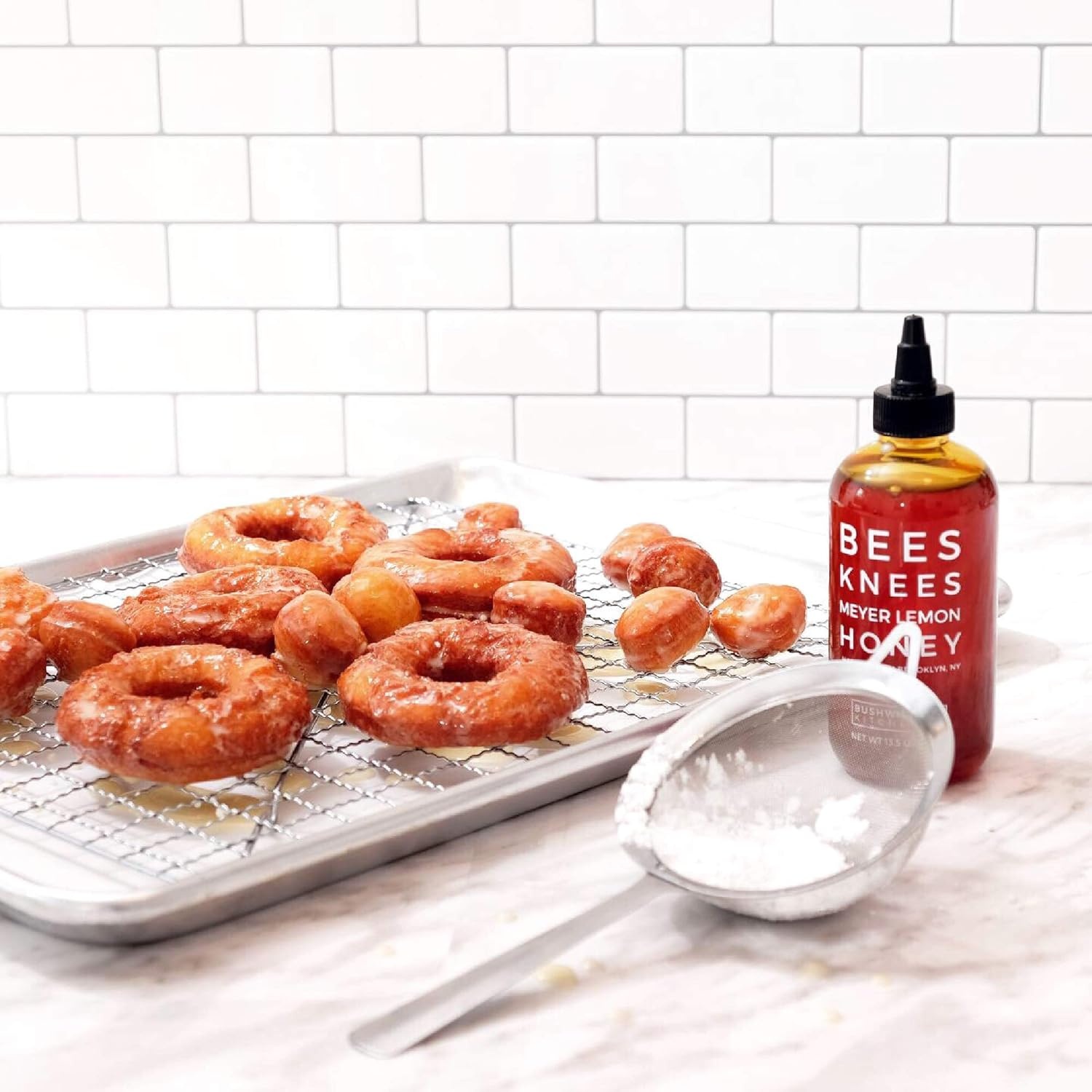 image:imageBees Knees Spicy Honey Wildflower Hot Honey with a Habanero Kick Sweet Heat Hot Sauce for Pizza Biscuits amp Charcuterie Gluten Free Paleo Friendly Foodie Gifts Spicy Gift for Him 125ozMeyer Lemon Honey 125oz