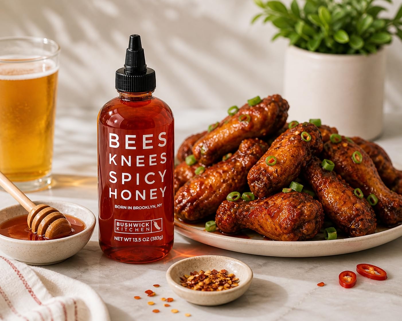 image:imageBees Knees Spicy Honey Wildflower Hot Honey with a Habanero Kick Sweet Heat Hot Sauce for Pizza Biscuits amp Charcuterie Gluten Free Paleo Friendly Foodie Gifts Spicy Gift for Him 125ozSpicy Honey 125oz