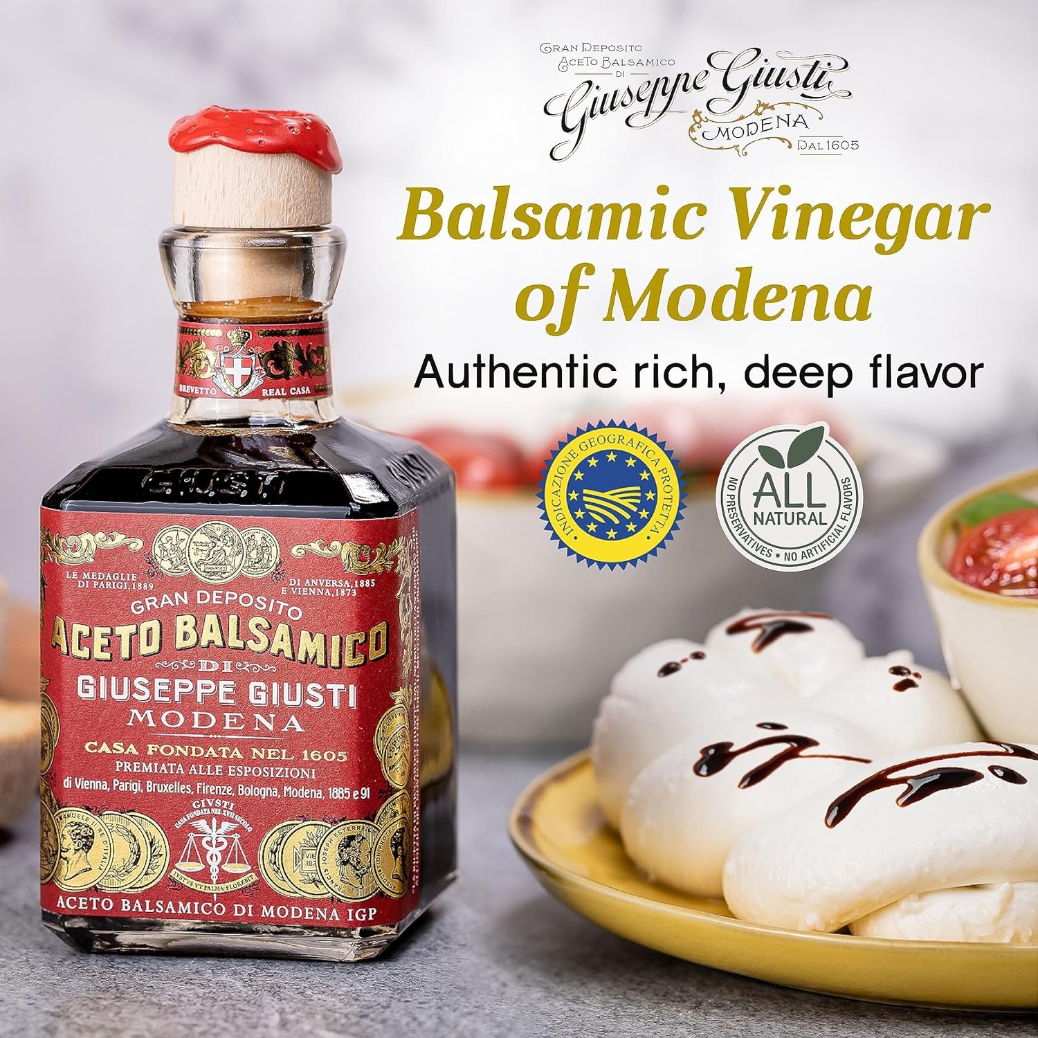 image:imageGiusti Italian Balsamic Vinegar of Modena IGP 3 Gold Medals Rich amp Thick Gran Deposito Aceto Balsamico di Modena for Salads Cheese amp Finishing Touches Made in Italy 845 fl oz250 ml Pack of 1845 Fl Oz Pack of 4