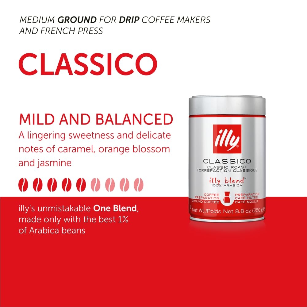 image:imageIlly Caffe Medium Roast Espresso Classico Ground Coffee 88 OZClassico Medium Roast Ground Drip