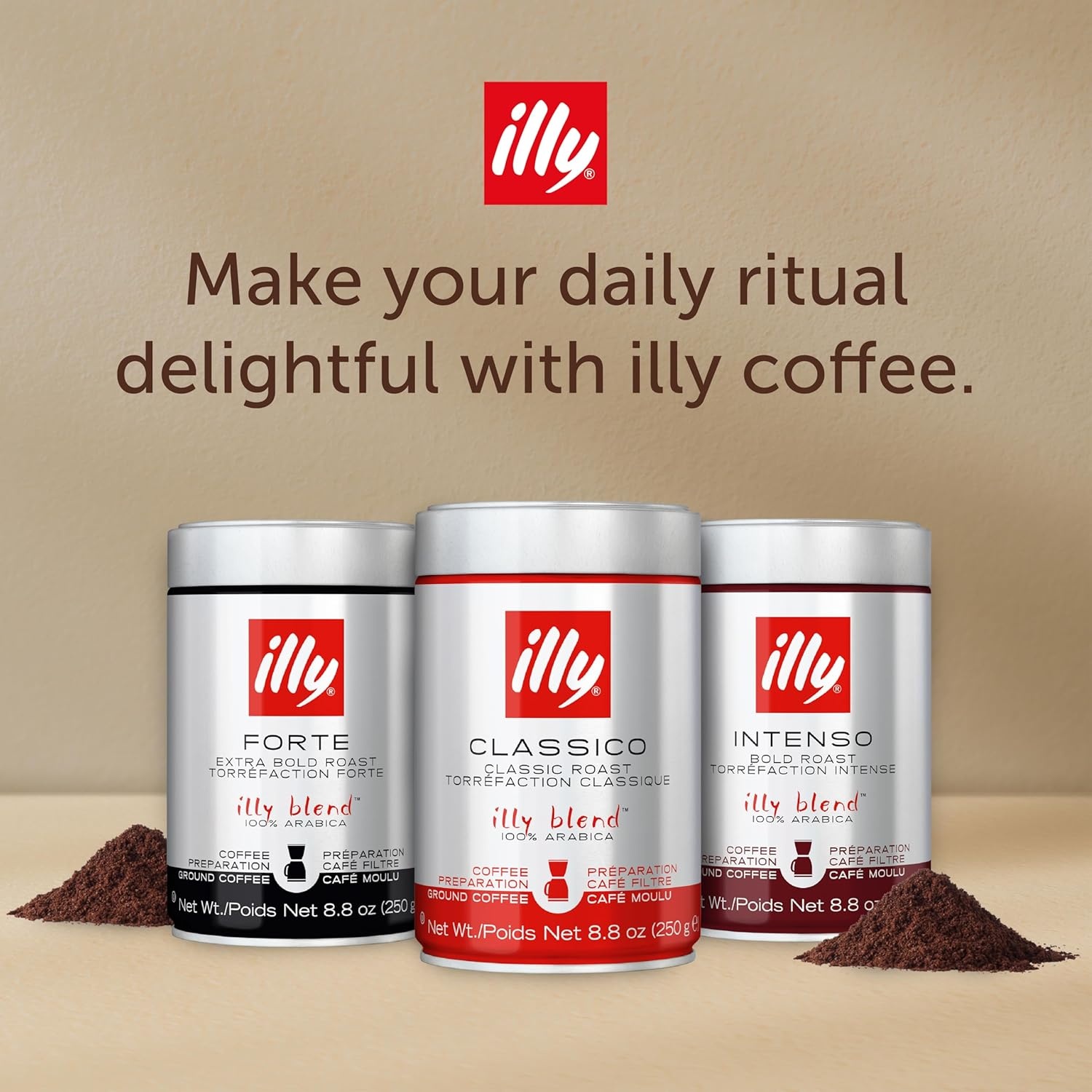 image:imageIlly Caffe Medium Roast Espresso Classico Ground Coffee 88 OZForte Extra Dark Roast Ground Drip