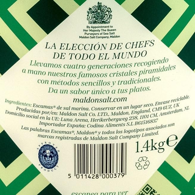 image:imageMaldon Salt Sea Salt Flakes 85 oz 240 g Kosher Natural Unique Gourmet Pyramid Shaped Salt Flakes Perfect for a Wide Range of Dishes HandHarvested for Four Generations Packaging May vary494 Ounce Pack of 2