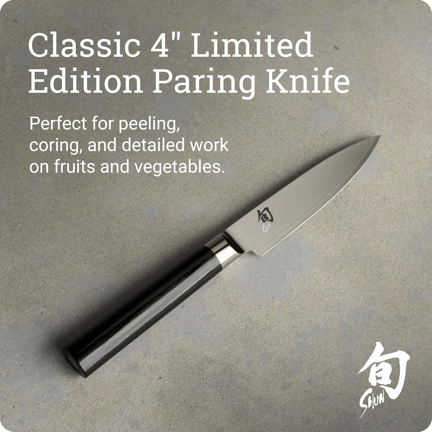 image:imageShun Classic 4 Limited Edition Paring Knife Handcrafted Japanese Vegetable amp Fruit Knife VGMAX Core with Damascus Stainless Steel Cladding Pakkawood Handle for Professional and Home Chefs