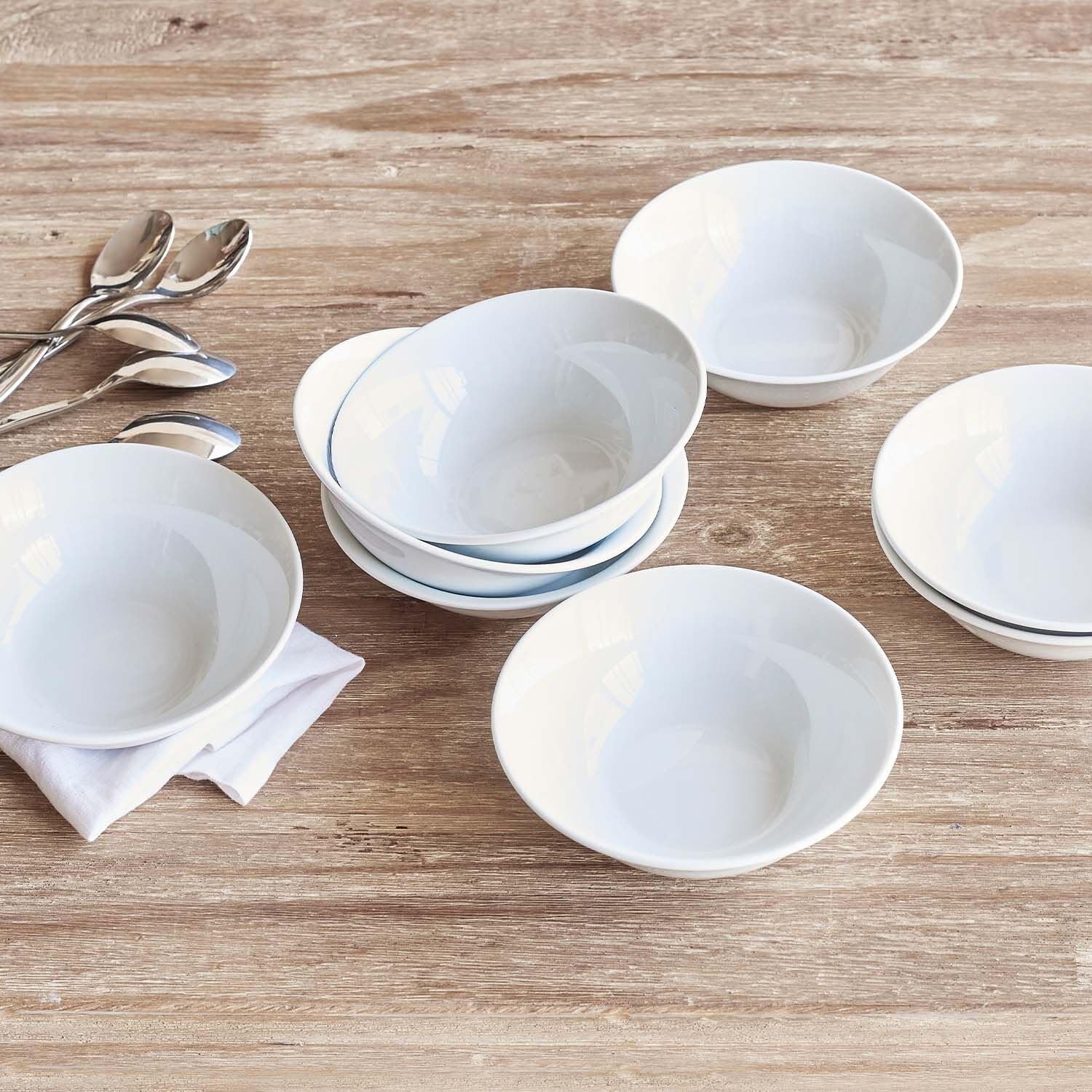 image:imageSur La Table Bistro Cereal Bowl White Classic White Porcelain Cereal and Soup Bowl for Everyday Dining