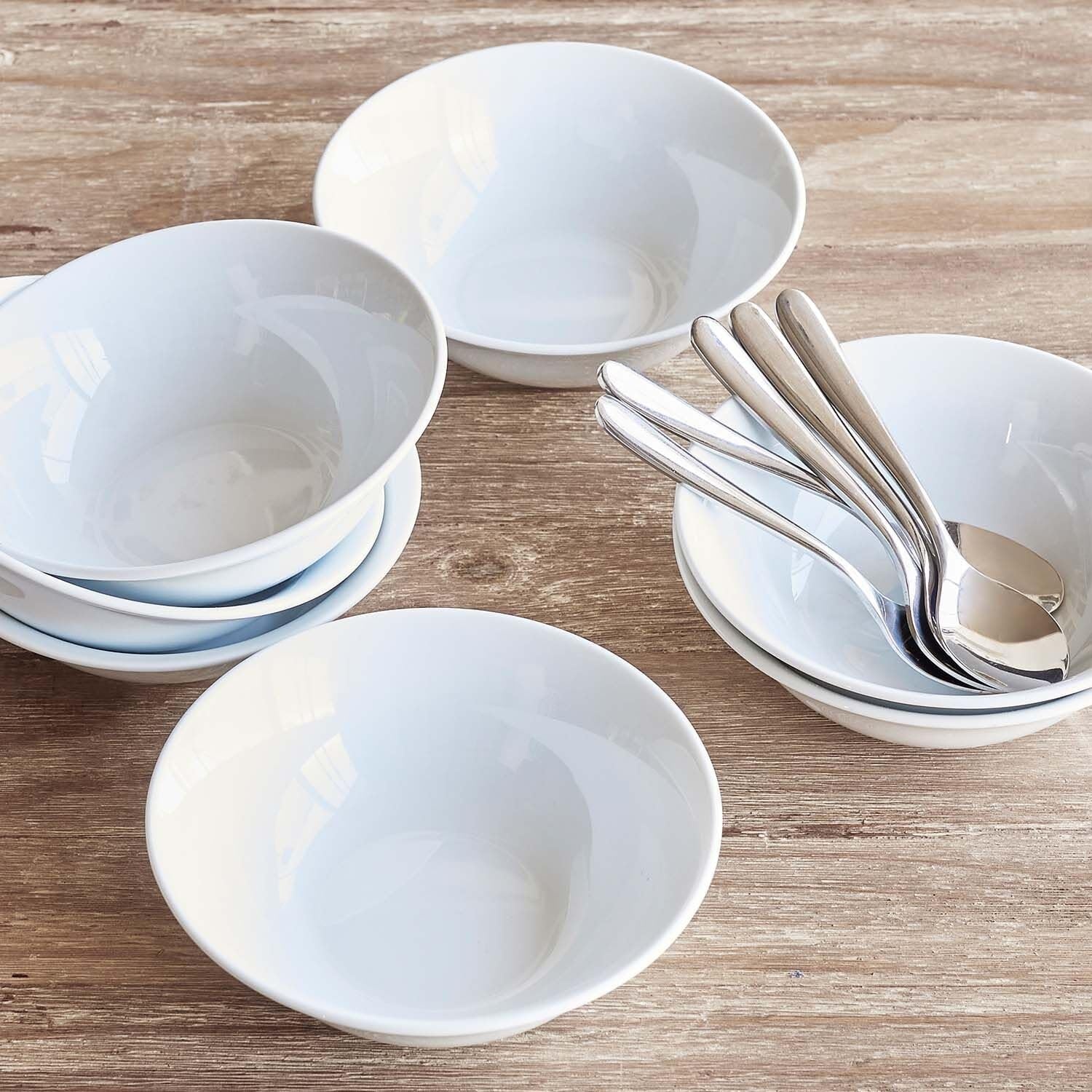 image:imageSur La Table Bistro Cereal Bowl White Classic White Porcelain Cereal and Soup Bowl for Everyday Dining