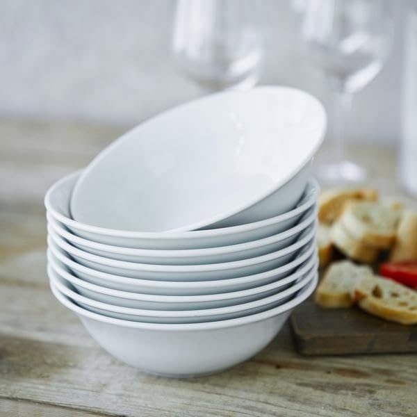 image:imageSur La Table Bistro Cereal Bowl White Classic White Porcelain Cereal and Soup Bowl for Everyday Dining