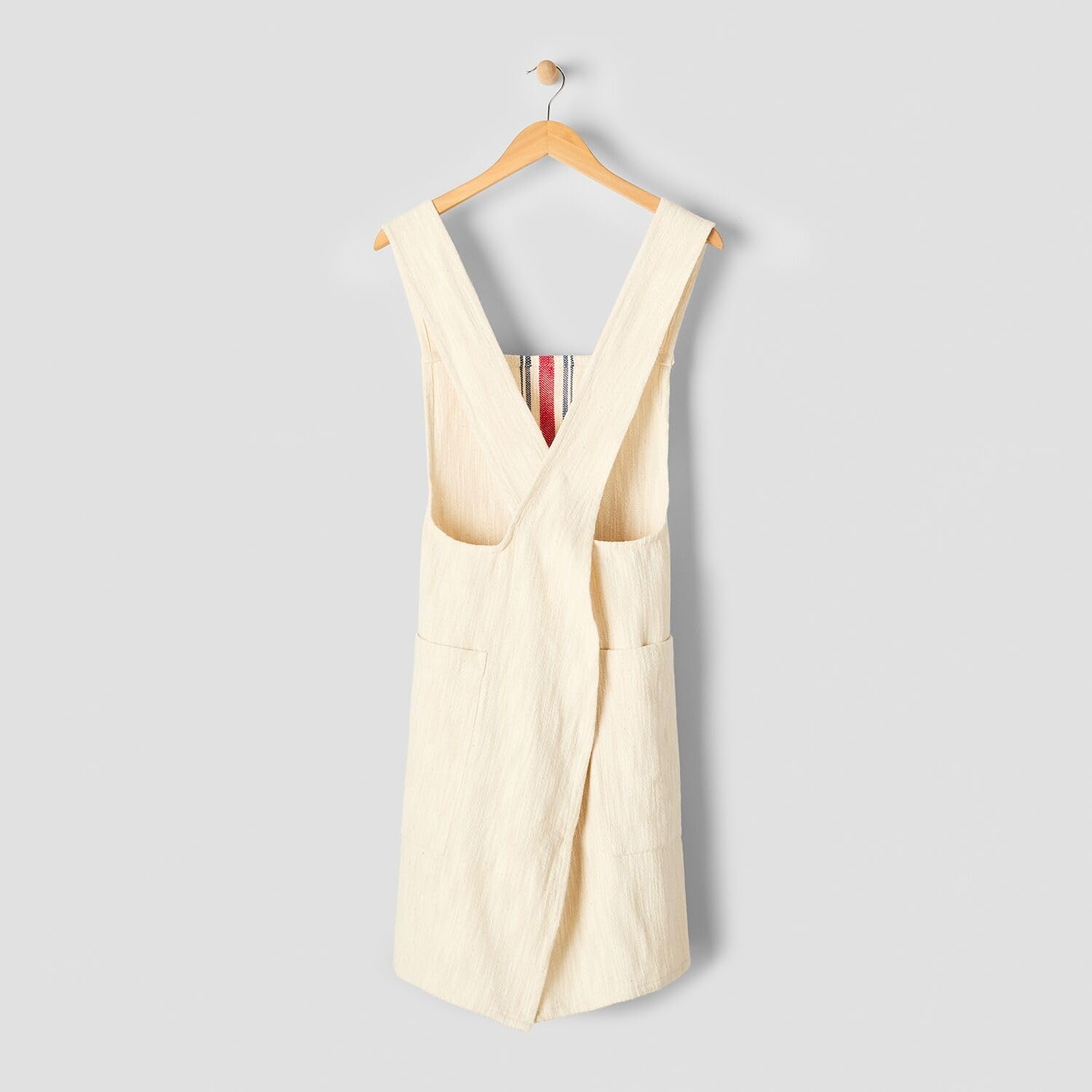 image:imageSur La Table Cotton Smock Apron Durable Absorbent amp Lightweight Cooking Apron with Textured Woven Design Easy OnOff 30 x 39