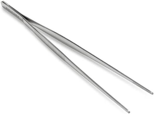 image:imageSur La Table Stainless Steel Tweezer Tongs 12 Precision Kitchen Tool for Plating Tossing amp Grilling Lightweight amp Durable with Comfortable Grip Professional Chef Quality