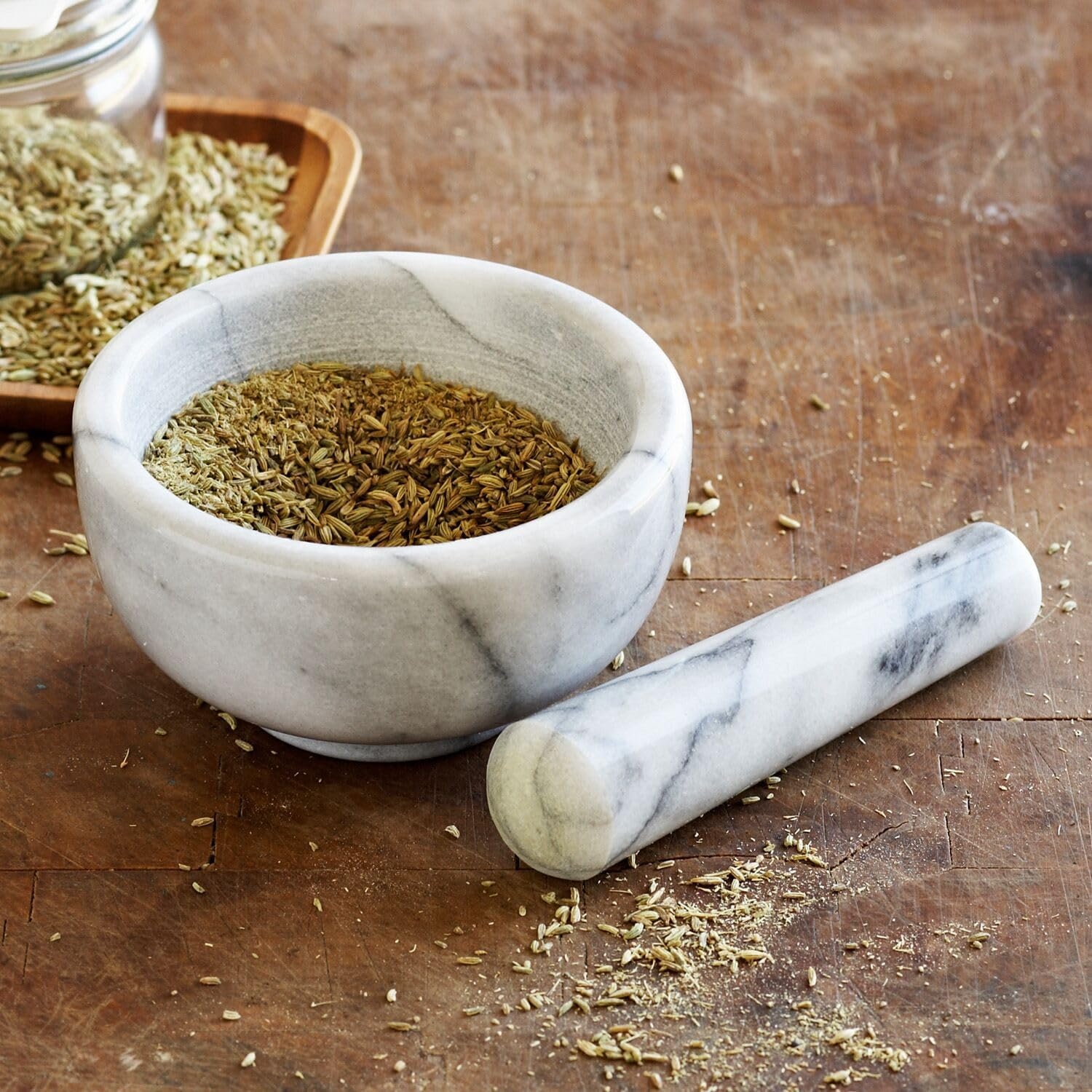 image:imageSur La Table White Marble Mortar amp Pestle 2 x 4