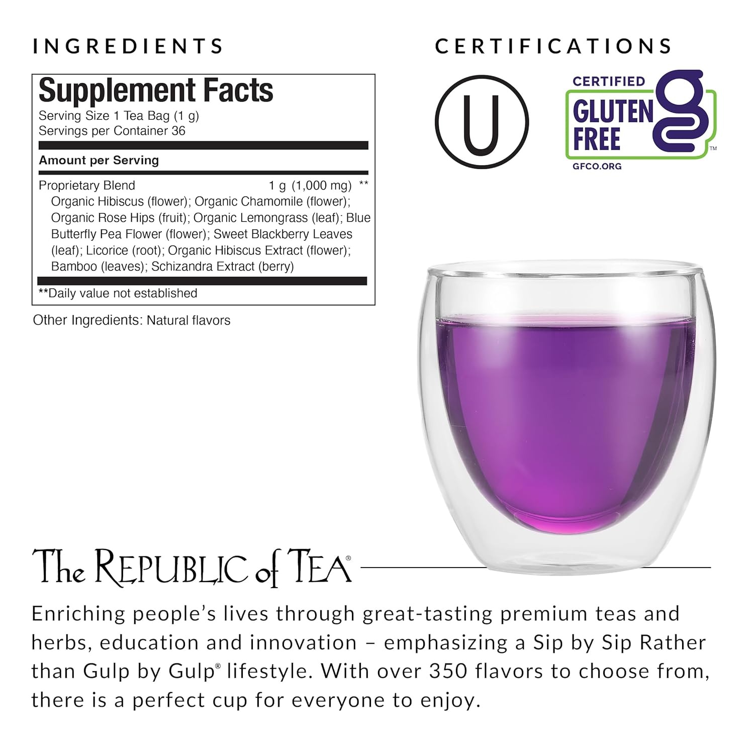 image:imageThe Republic of Tea Beautifying Botanicals Beauty Sleep Chamomile Rose Herbal Tea Bags 36 count36 Count Pack of 1