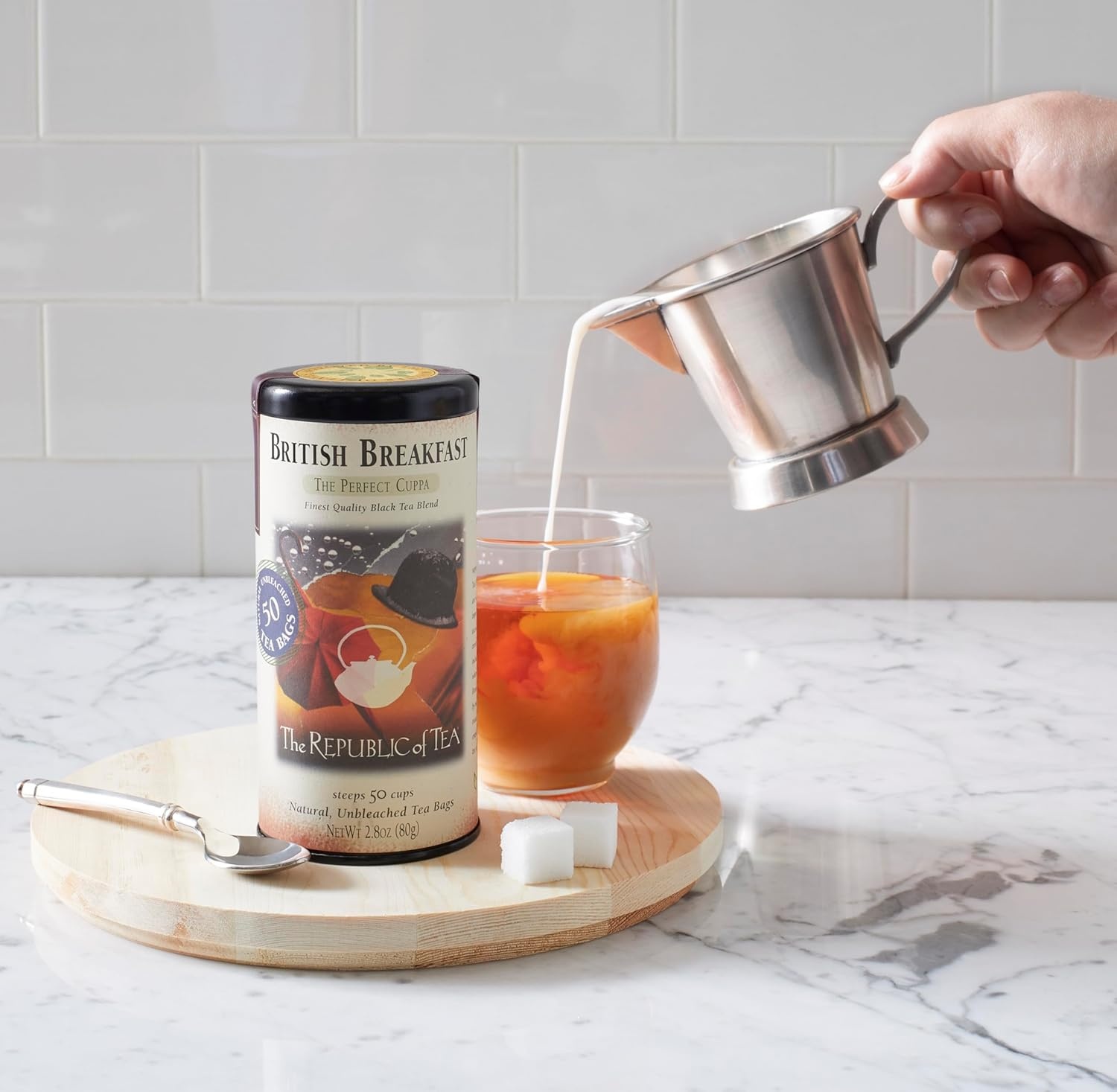 image:imageThe Republic of Tea British Breakfast Tea 28 oz Tin 50 Tea Bags Gourmet Black Tea Caffeinated250 Count Pack of 1