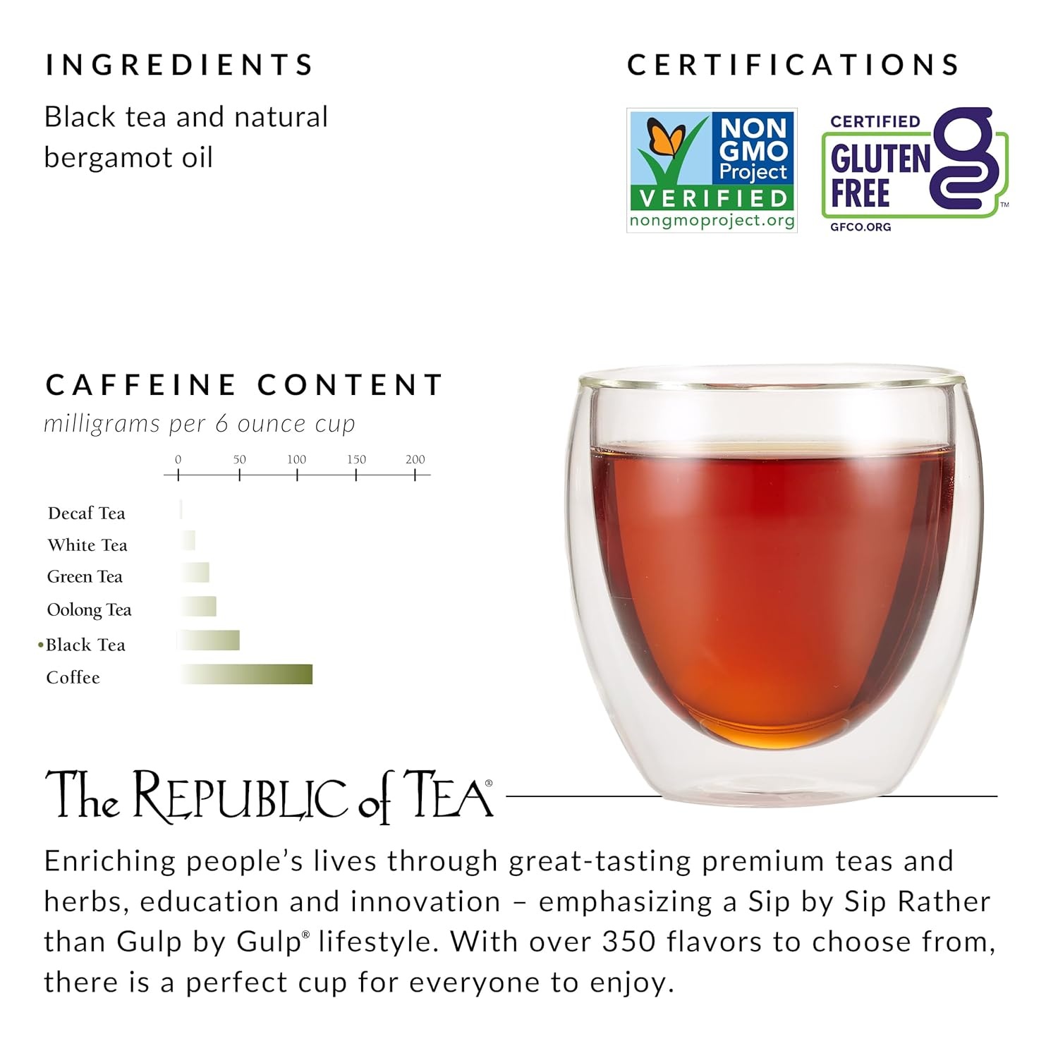 image:imageThe Republic of Tea Earl Greyer Black Tea Tin 50 Tea Bags Naturally Caffeinated100 Count Pack of 1