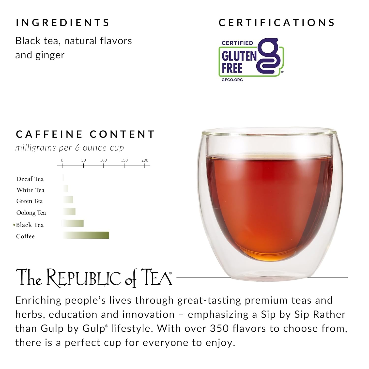 image:imageThe Republic of Tea Ginger Peach Black Tea Caffeinated 50 Count100 Count Pack of 1