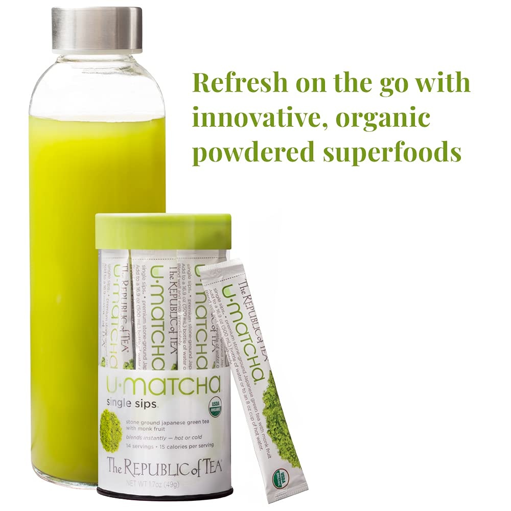 image:imageThe Republic of Tea Organic UMatcha Single Sips Naturally Caffeinated Matcha Green Tea Powder 14 PacketsMatcha Green