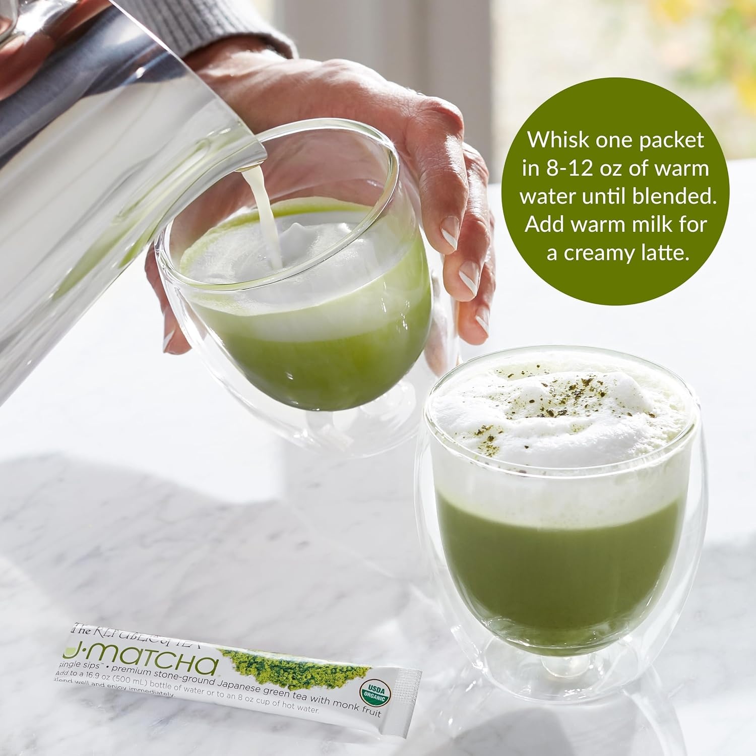 image:imageThe Republic of Tea Organic UMatcha Single Sips Naturally Caffeinated Matcha Green Tea Powder 14 PacketsMatcha Green