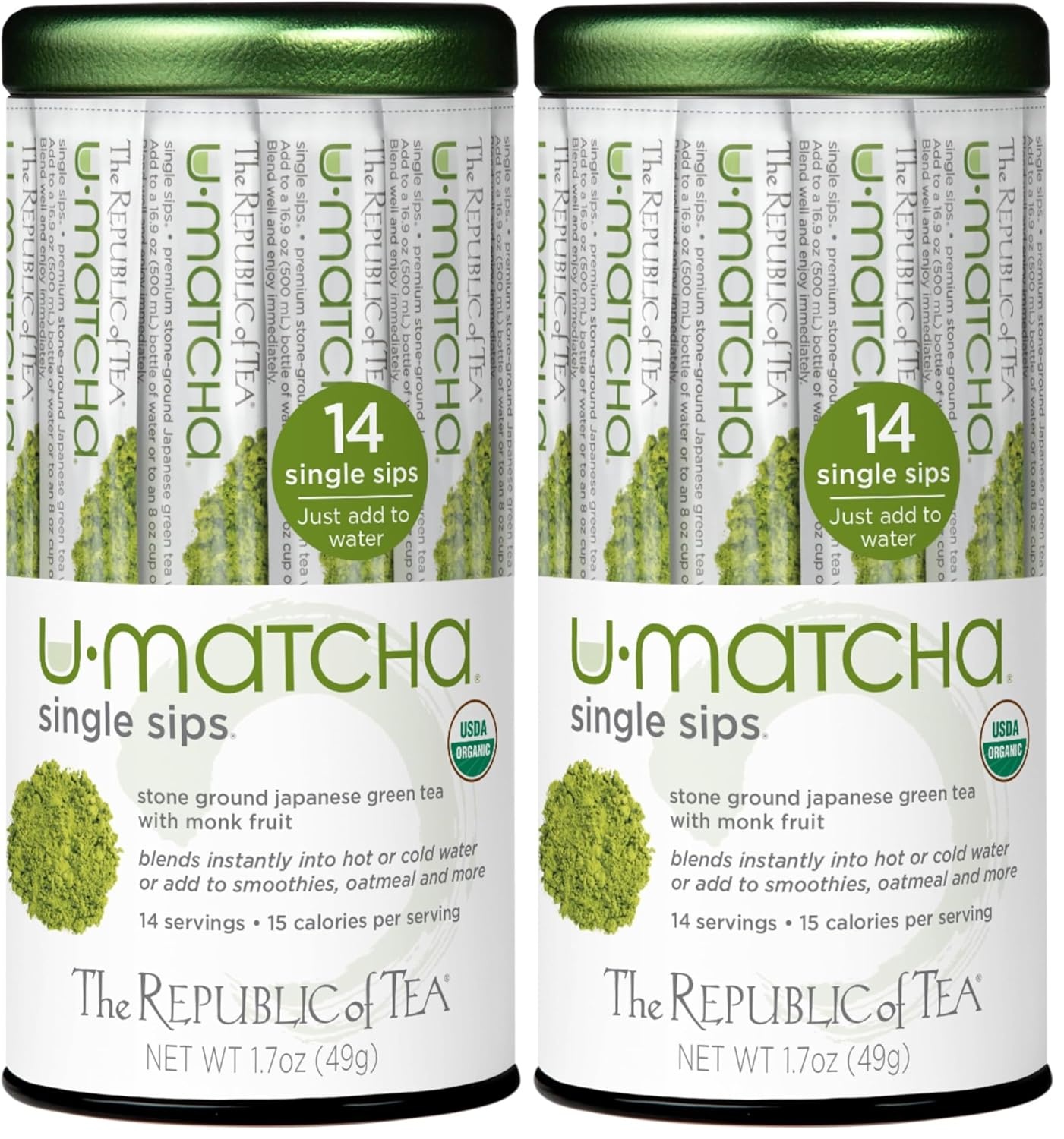 image:imageThe Republic of Tea Organic UMatcha Single Sips Naturally Caffeinated Matcha Green Tea Powder 14 PacketsMatcha Green