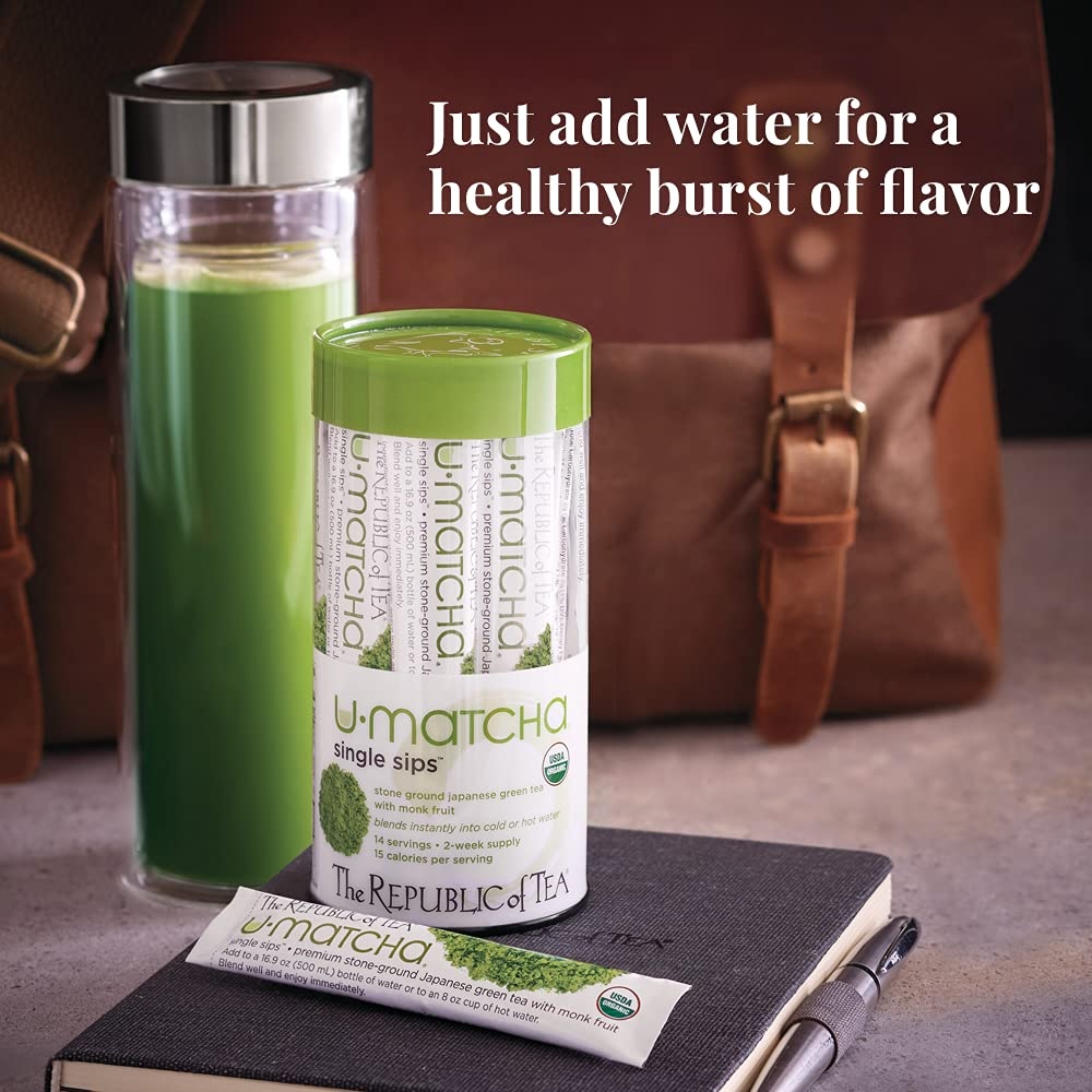 image:imageThe Republic of Tea Organic UMatcha Single Sips Naturally Caffeinated Matcha Green Tea Powder 14 PacketsMatcha Green