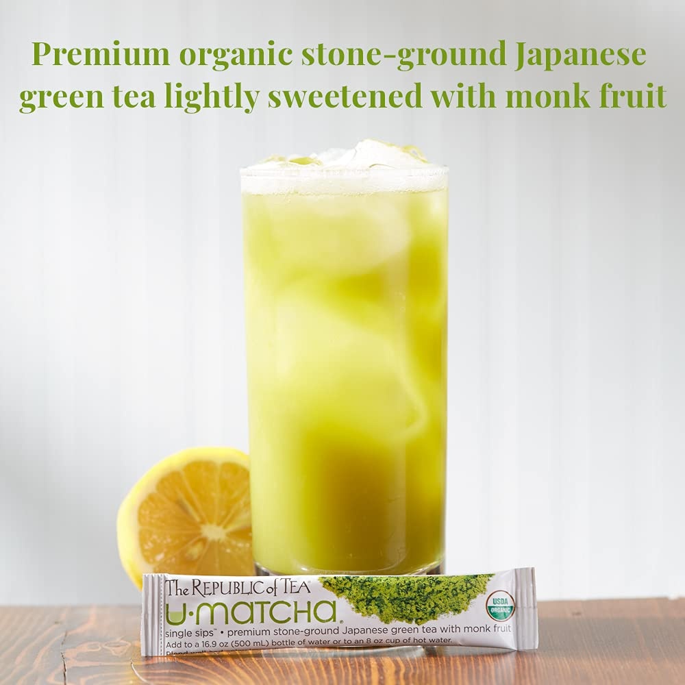 image:imageThe Republic of Tea Organic UMatcha Single Sips Naturally Caffeinated Matcha Green Tea Powder 14 PacketsMatcha Green