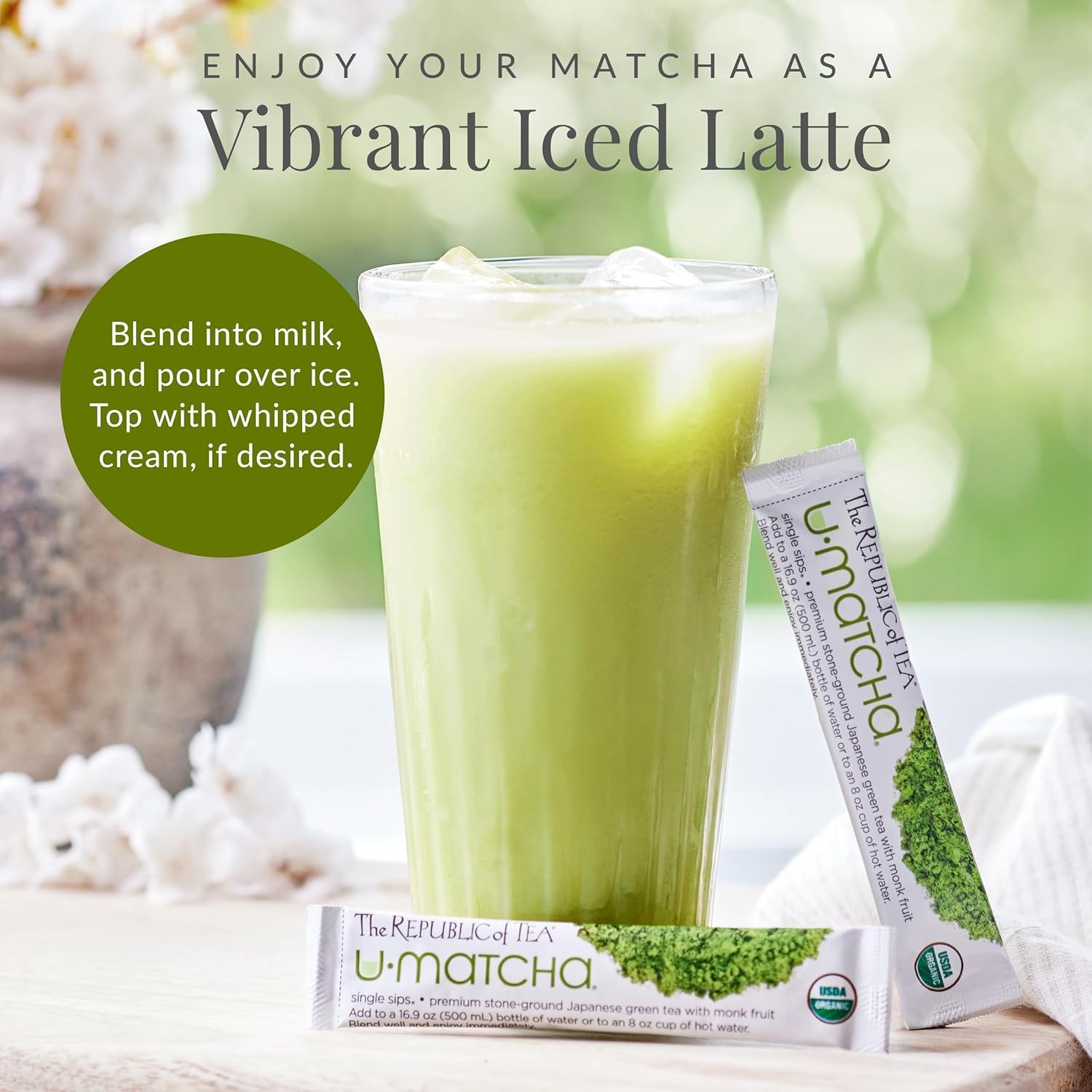 image:imageThe Republic of Tea Organic UMatcha Single Sips Naturally Caffeinated Matcha Green Tea Powder 14 PacketsMatcha Green