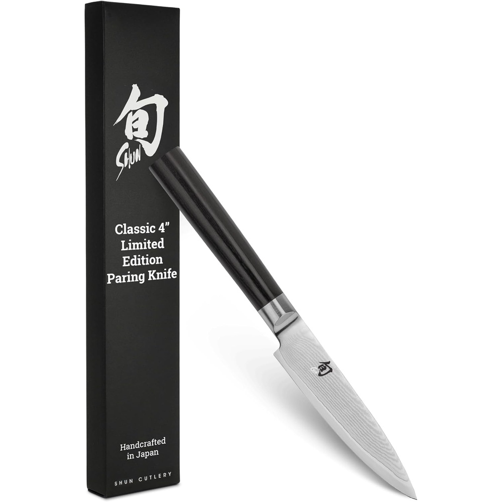 image:imageShun Classic 4 Limited Edition Paring Knife Handcrafted Japanese Vegetable amp Fruit Knife VGMAX Core with Damascus Stainless Steel Cladding Pakkawood Handle for Professional and Home Chefs