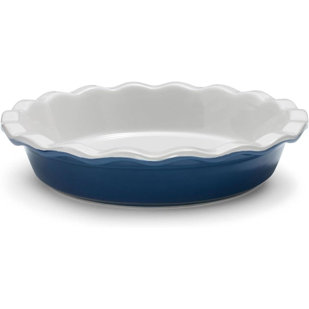 image:imageSur La Table Pie Dish Red Fluted Rim Ceramic with Vibrant Red Glaze for Fruit Custard and Savory Pies 95 inBlue