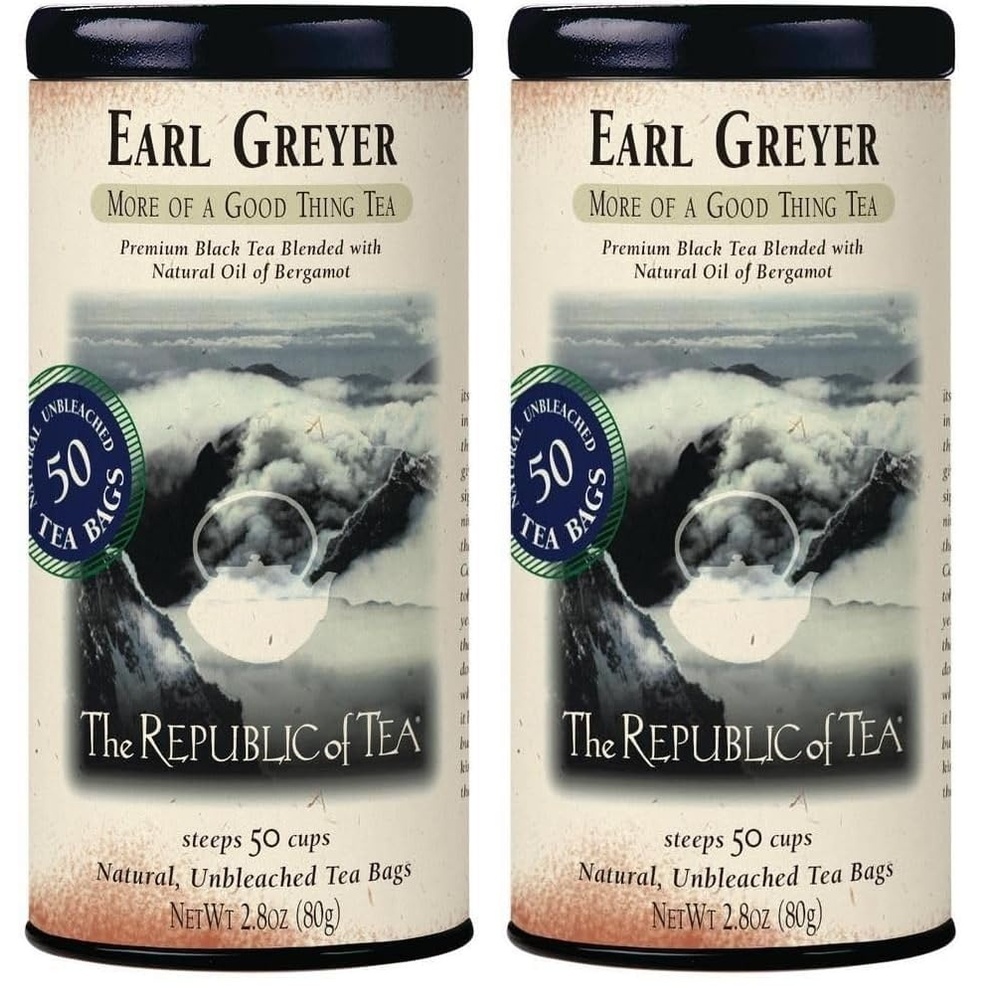 image:imageThe Republic of Tea Earl Greyer Black Tea Tin 50 Tea Bags Naturally Caffeinated50 Count Pack of 2