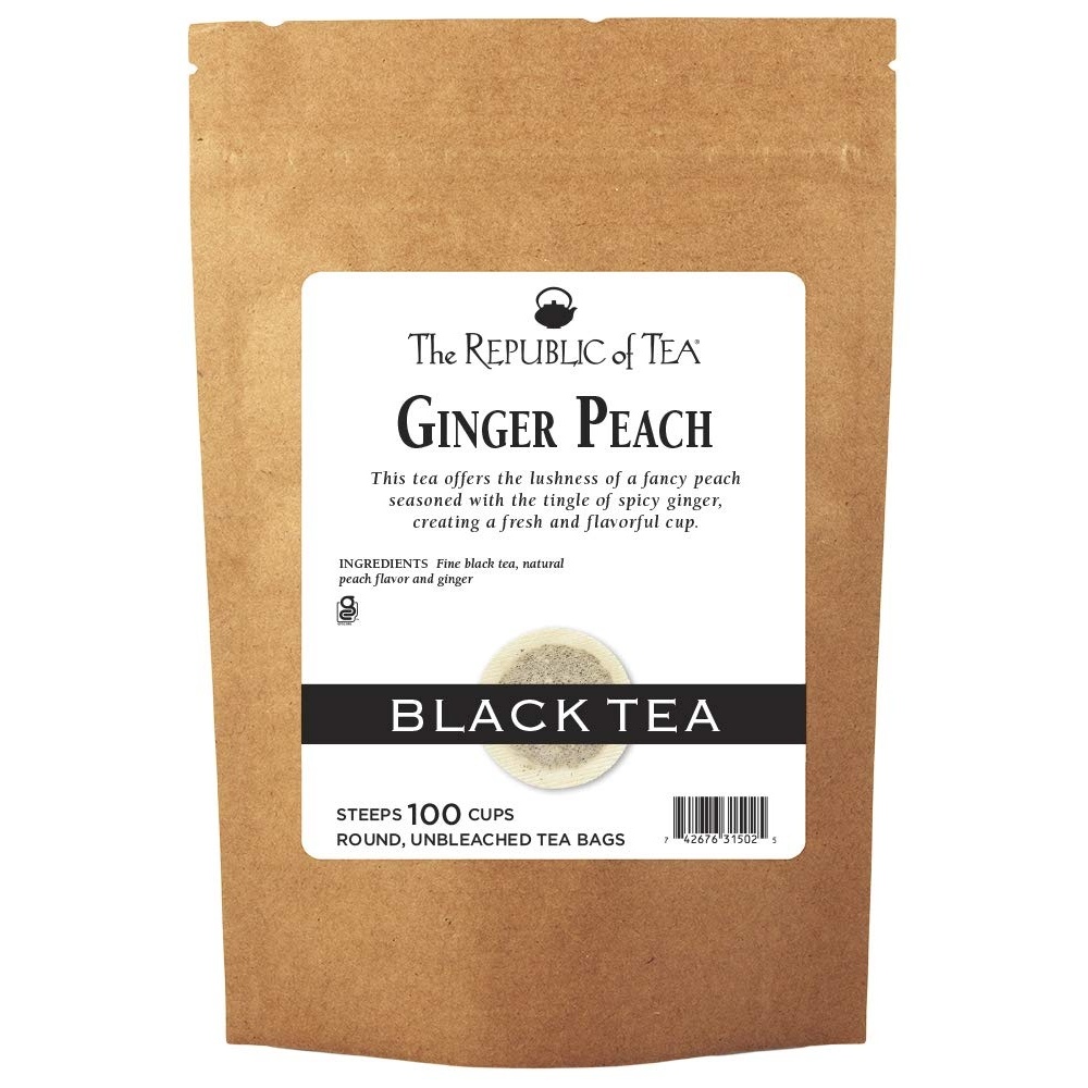 image:imageThe Republic of Tea Ginger Peach Black Tea Caffeinated 50 Count100 Count Pack of 1