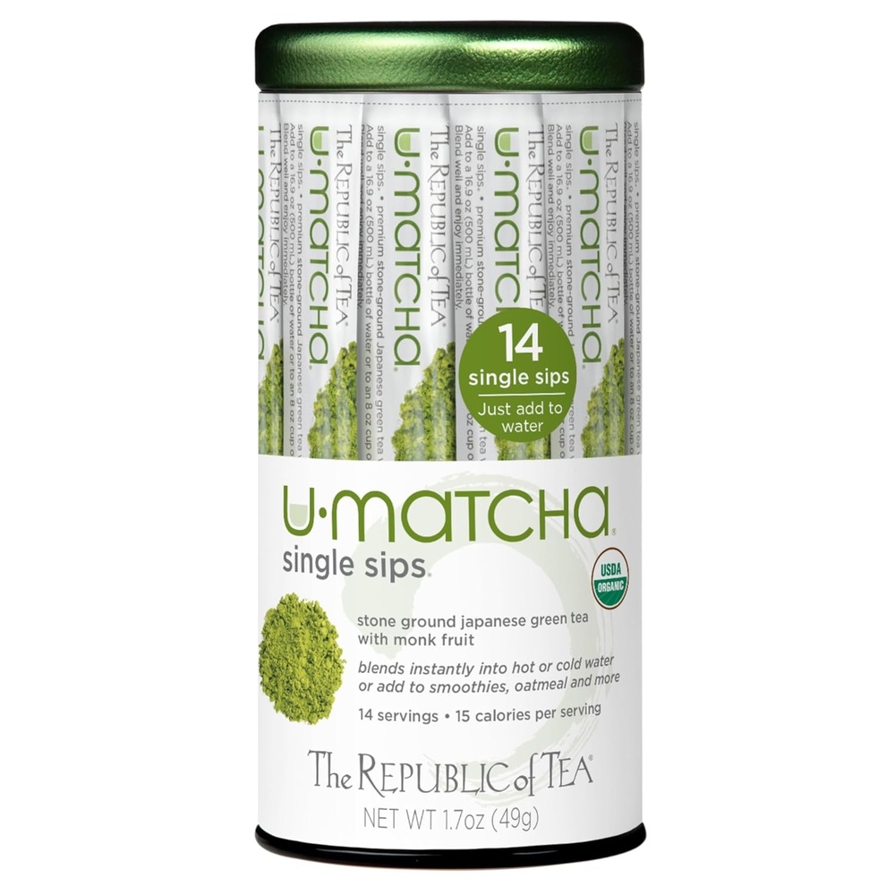 image:imageThe Republic of Tea Organic UMatcha Single Sips Naturally Caffeinated Matcha Green Tea Powder 14 PacketsMatcha Green