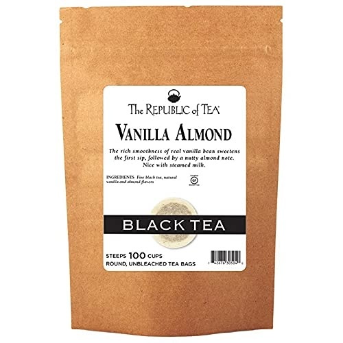 image:imageThe Republic of Tea Vanilla Almond Black Tea Tin 50 Tea Bags Naturally Caffeinated100 Count Pack of 1