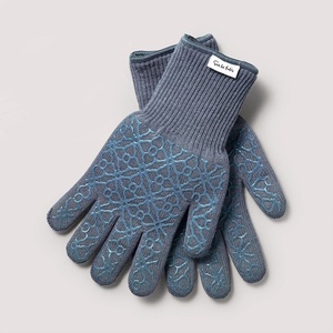 image:imageSur La Table Large Tile Oven Gloves Light Gray Set of 2 Silicone TilePattern Gloves with Extended Cuff for Oven and Grill Use Set of 2Blue