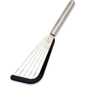 image:imageSur La Table Stainless Steel Fish Turner with Silicone Tip  Nonstick HeatResistant Flexible Spatula for Delicate Foods  Ergonomic Handle DishwasherBlack