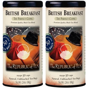 image:imageThe Republic of Tea  British Breakfast Tea 28 oz Tin 50 Tea Bags Gourmet Black Tea  Caffeinated50 Count Pack of 2