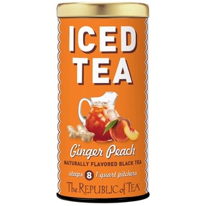 image:imageThe Republic of Tea  Ginger Peach Black Iced Tea Bags 8 Large QuartSized Iced Tea Pouches Naturally CaffeinatedLarge