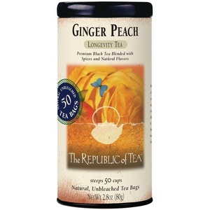 image:imageThe Republic of Tea  Ginger Peach Black Tea Caffeinated 50 Count50 Count Pack of 1