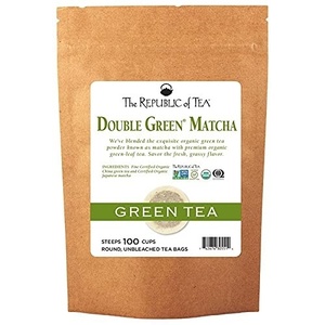 image:imageThe Republic of Tea Organic Double Green Matcha Individual Tea Bags with Japanese Matcha Tea Powder and Green Tea Leaves Blend Natural Unbleached Bags in Reusable Tin Canister 50 Tea Bags100 Tea Bags