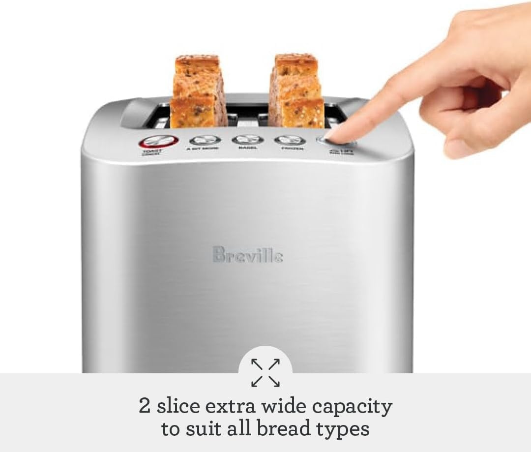 image:imageBreville BTA820XL DieCast Smart Toaster 2 Slice Brushed Stainless Steel