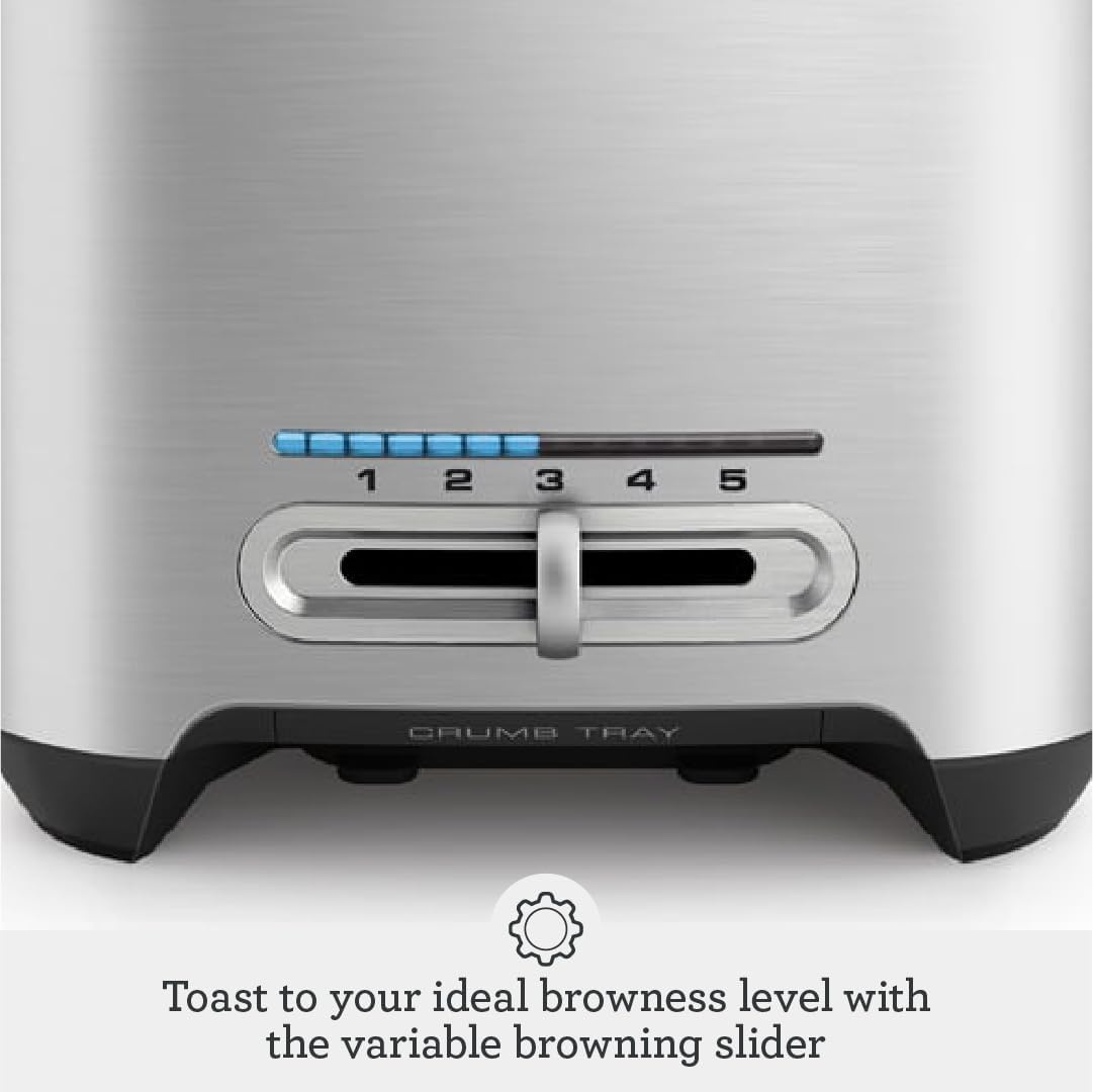 image:imageBreville BTA820XL DieCast Smart Toaster 2 Slice Brushed Stainless Steel