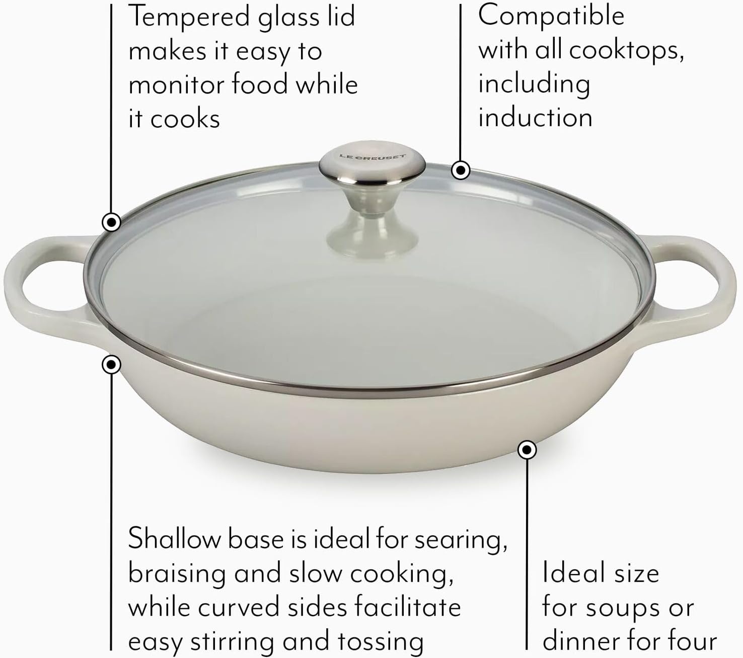 image:imageLe Creuset Buffet Casserole with Glass Lid 35 qt Artichoke