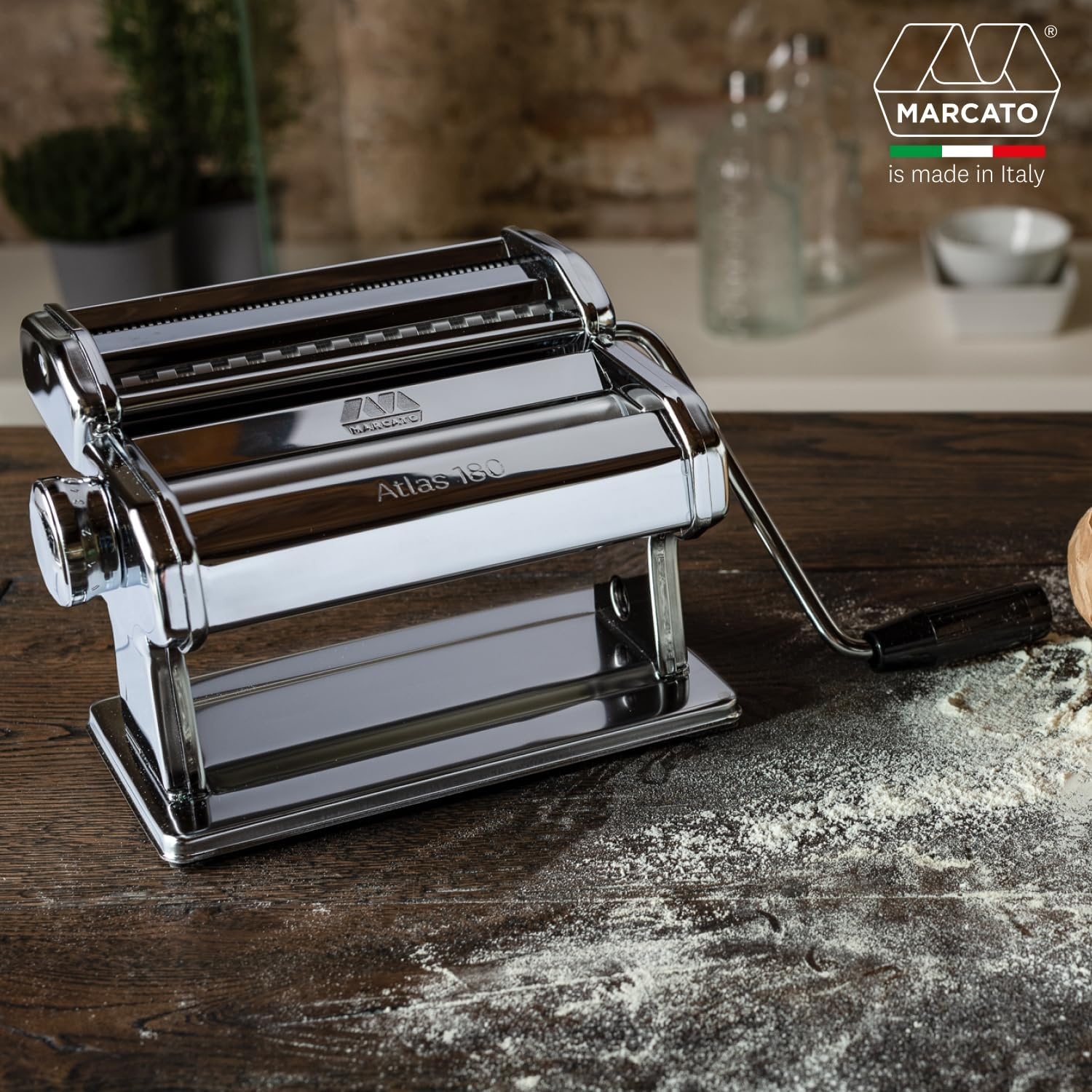 image:imageMARCATO Made in Italy Atlas 180 Classic Manual Pasta Machine Chrome Steel Makes Lasagne Fettuccine amp Tagliolini
