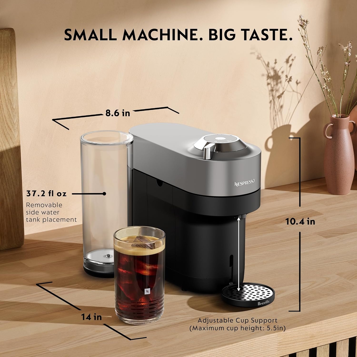 image:imageNespresso Vertuo Pop Coffee and Espresso Maker by Breville Matte Black GoldTitan