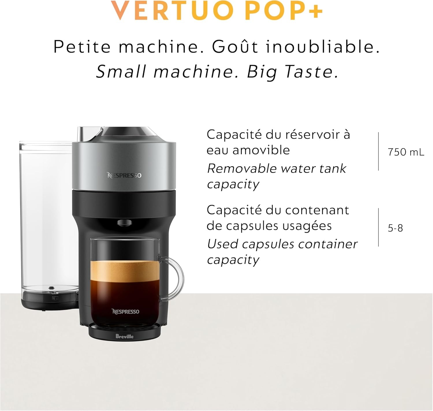 image:imageNespresso Vertuo Pop Coffee and Espresso Maker by Breville Matte Black GoldTitan