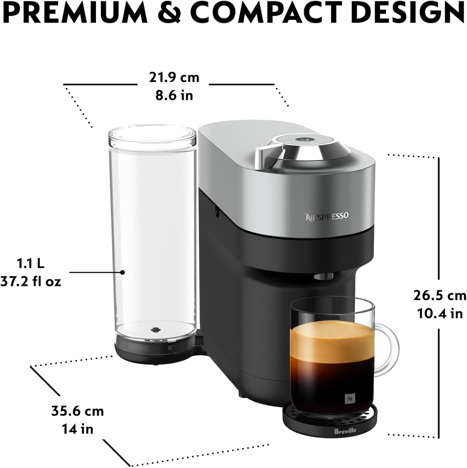 image:imageNespresso Vertuo Pop Coffee and Espresso Maker by Breville Matte Black GoldTitan