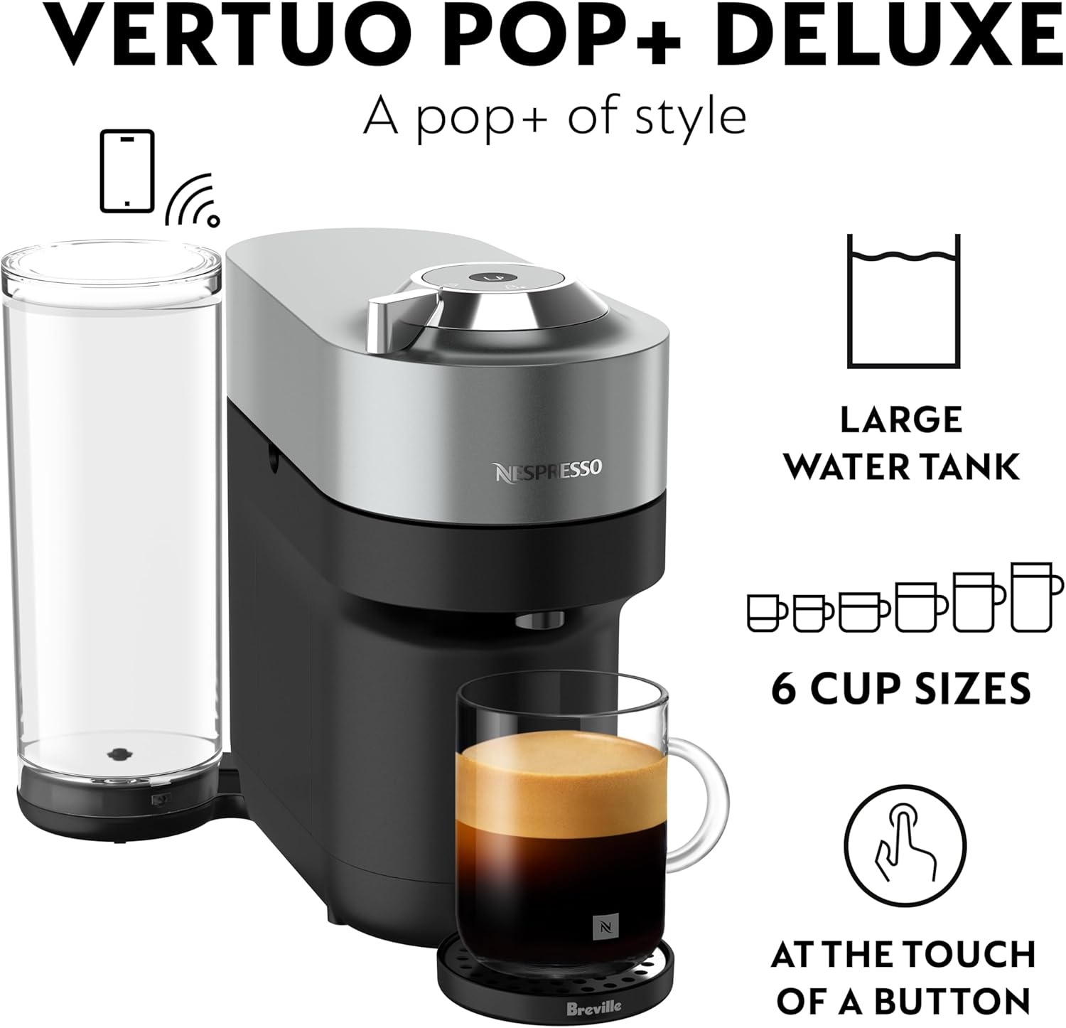 image:imageNespresso Vertuo Pop Coffee and Espresso Maker by Breville Matte Black GoldTitan