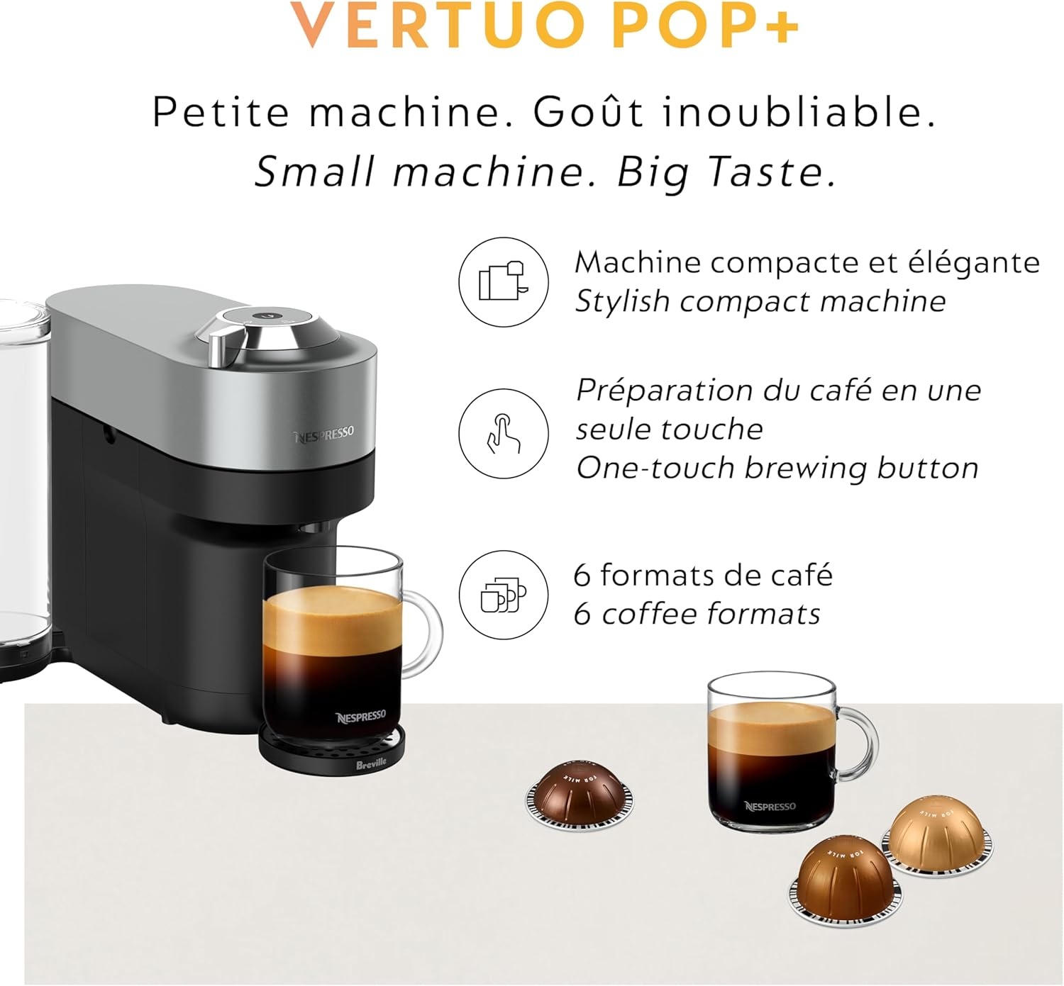 image:imageNespresso Vertuo Pop Coffee and Espresso Maker by Breville Matte Black GoldTitan