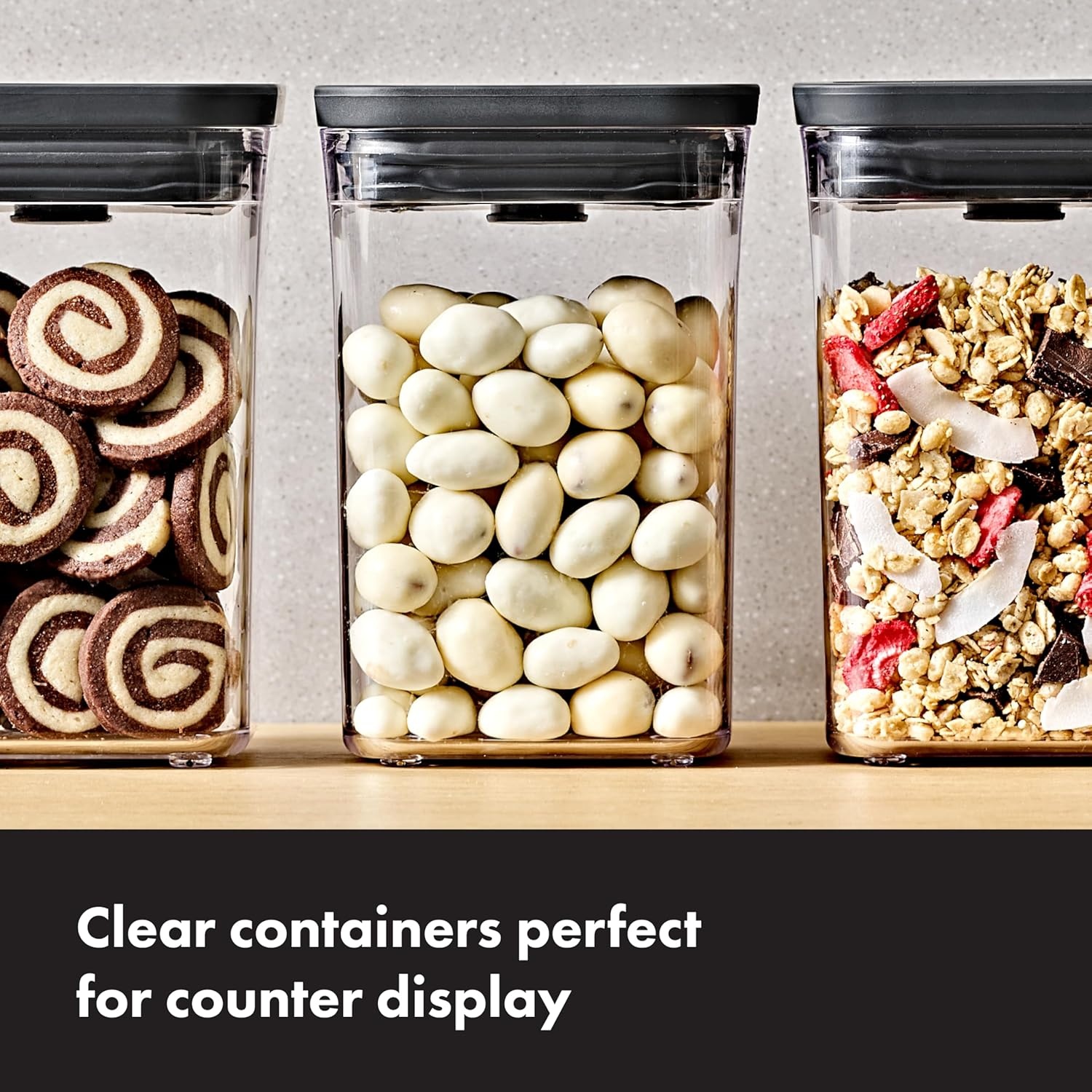 image:imageOXO Good Grips POP Container Airtight Food Storage Big Square Tall 60 Qt Ideal for bulk snacks and cerealMatte Black