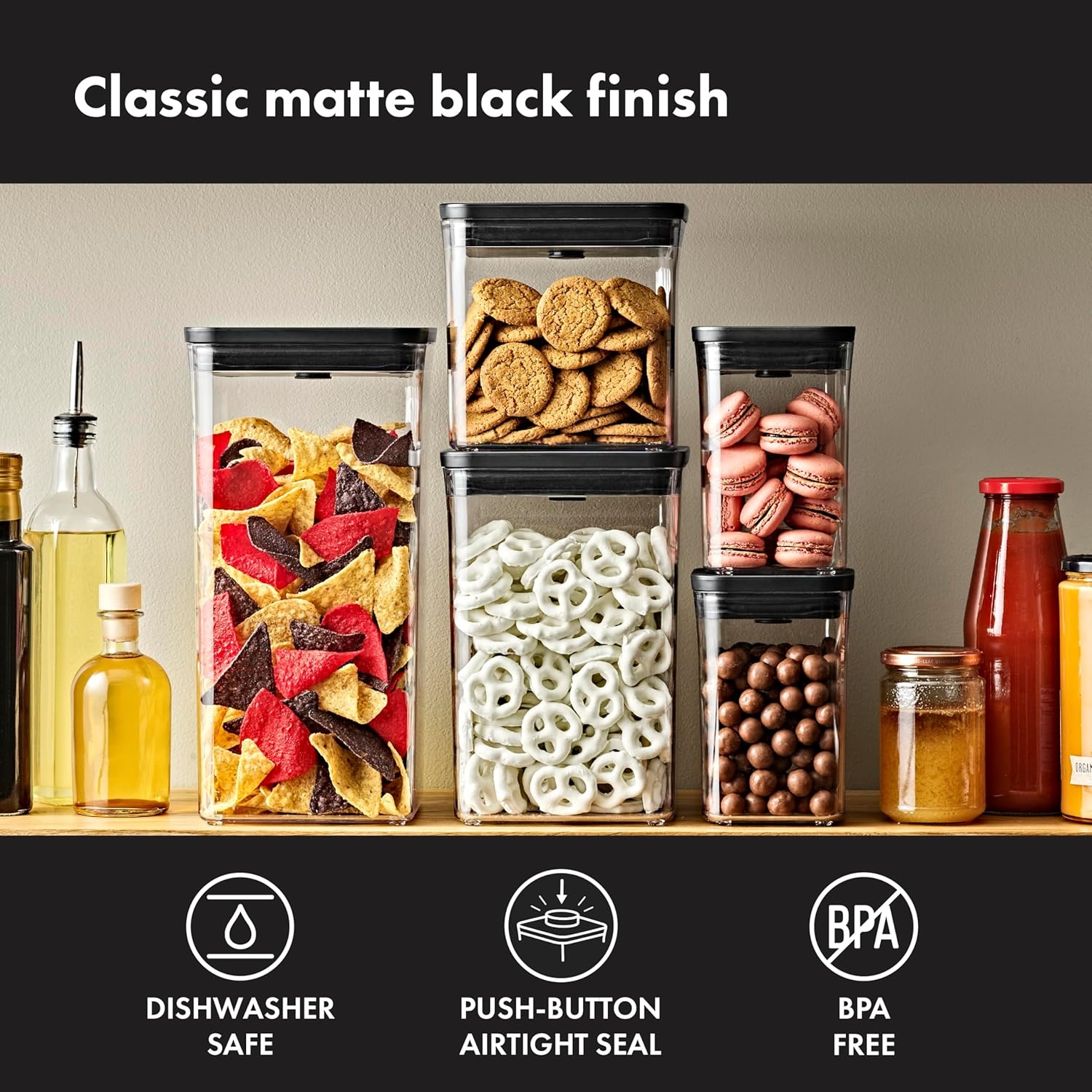 image:imageOXO Good Grips POP Container Airtight Food Storage Big Square Tall 60 Qt Ideal for bulk snacks and cerealMatte Black