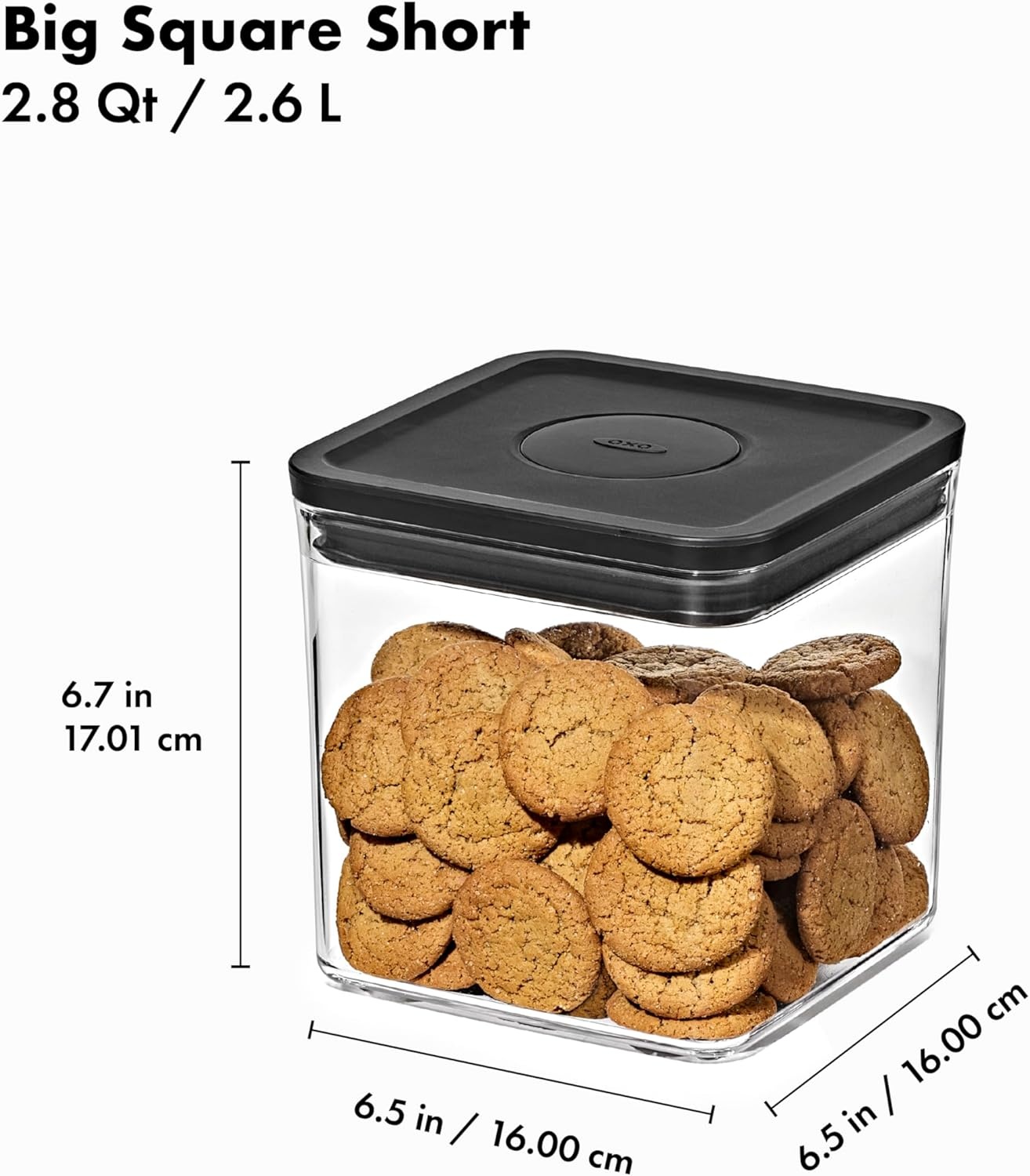 image:imageOXO Good Grips POP Container Airtight Food Storage Big Square Tall 60 Qt Ideal for bulk snacks and cerealMatte Black