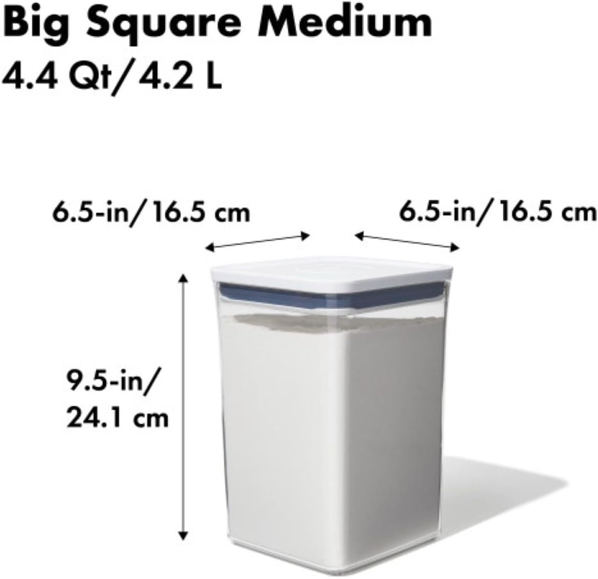 image:imageOXO Good Grips POP Container Airtight Food Storage Big Square Tall 60 Qt Ideal for bulk snacks and cerealWhite