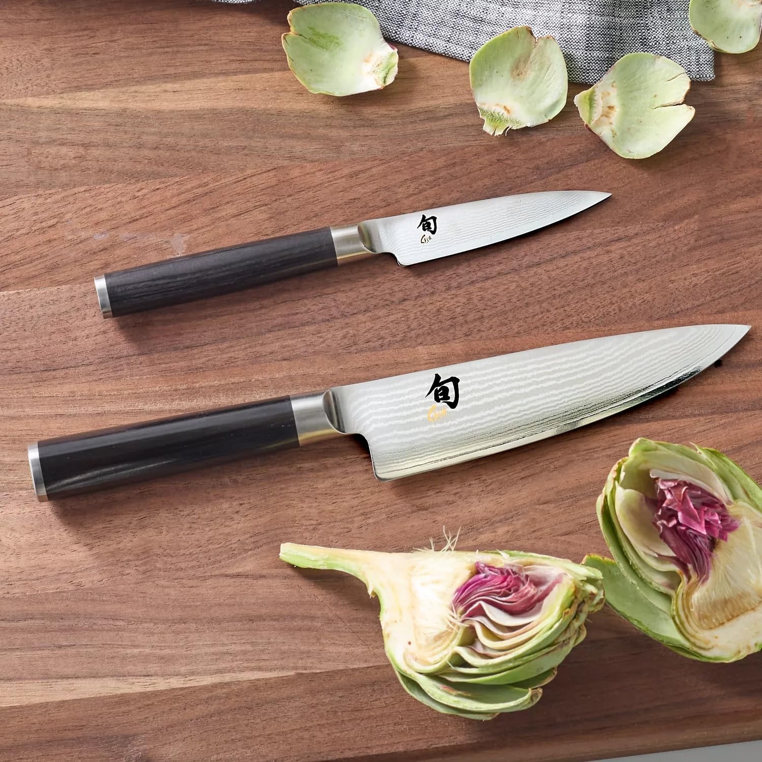 image:imageShun Classic 2 Piece Prep Set Includes 6 Chefs Knife and 35 Paring Knife Handcrafted Japanese Kitchen Prep Set VGMAX Core with Damascus Stainless Steel Cladding Pakkawood Handle